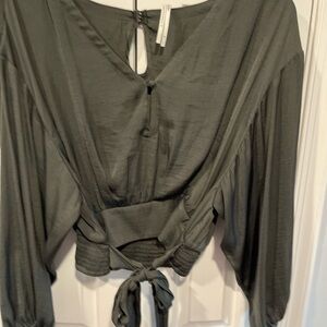 Anthropologie olive colored women’s  Top